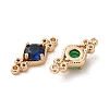 Brass Pave Cubic Zirconia Connector Charms ZIRC-P114-14KCG-2