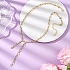 Brass Oval Link Lariat Necklaces for Women NJEW-JN05637-1