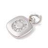 Rack Plating Brass Micro Pave CLear Cubic Zirconia Charms KK-E110-14P-O-2