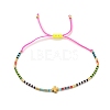 Cross & Glass Seed Braided Bead Bracelet KG3745-4-1