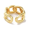 Brass Open Cuff Rings for Women RJEW-E292-19G-3