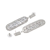 Brass Micro Pave Cubic Zirconia Stud Earrings EJEW-B046-24P-2