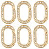 10Pcs Zinc Alloy Crystal Rhinestone Spring Gate Rings FIND-SC0019-51A-1