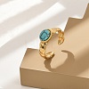 Natural Turquoise Finger Rings RJEW-Q006-01G-G-1