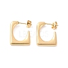 Ion Plating(IP) 304 Stainless Steel Rectangle Stud Earrings EJEW-P198-03G-1