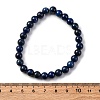 Natural Lapis Lazuli Round Beaded Stretch Bracelets BJEW-F202-04-5