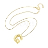 Brass & Plastic Pearl Letter Pendant Box Chain Necklaces for Women NJEW-U017-01G-07-3