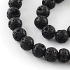 Dyed Natural Lava Rock Gemstone Round Bead Strands X-G-R293-04-1