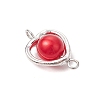 Heart Acrylic Pearl with Alloy Connector Charms PALLOY-JF03400-4