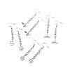 Tarnish Resistant Curb Chains with Charm Long Dangle Earrings EJEW-JE04963-1