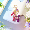 Alloy Resin Butterfly Keychains KEYC-TADJ0002-02G-H-4