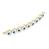 Rack Plating Brass Enamel Evil Eye Connector Charms KK-A234-023G-3