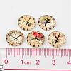 Clock Printed Glass Cabochons X-GGLA-A002-12mm-YY-4