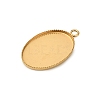 Ion Plating(IP) 304 Stainless Steel Pendant Cabochon Settings X-STAS-WH0055-02B-G-2