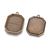 Tibetan Style Pendant Cabochon Settings X-TIBEP-A22961-AB-FF-2
