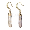 Electroplated Natural Keshi Pearl Dangle Earrings EJEW-JE06708-3