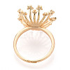 Star Brass Micro Pave Clear Cubic Zirconia Adjustable Ring Settings KK-T076-22G-3