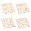 Natural Solid Wood Carved Onlay Applique Craft WOOD-WH0101-70-1
