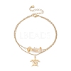 Natural Citrine Chips Beaded & Turtle Charms Double Layer Multi-strand Bracelet AJEW-AN00511-05-1