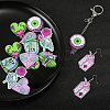 18pcs 9 styles Acrylic Pendant Halloween Terror Eye Beads Big Tongue Love Skeleton Hand Pendant DIY Jewelry Accessories JX817A-6