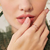 Brass Rhinestone Open Cuff Rings for Women FS-WG095AA-02-2