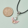 Glass Seed Beads & Glass Pearl Angel Pendant Necklaces NJEW-MZ00056-04-3