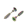 304 Stainless Steel Screw Shape Front Back Stud Earrings LS-STAS-WH0061-23M-2