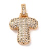 Brass Micro Pave Cubic Zirconia Pendants KK-C076-29T-G01-1