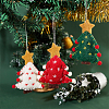 6Pcs 3 Colors Christmas Tree with Star Felt Fabric Pendant Decoration HJEW-CP0001-10-5