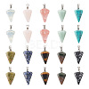 Fashewelry 20Pcs 10 Styles Natural & Synthetic Mixed Gemstone Pendants G-FW0001-36-2