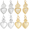 Beebeecraft 8Pcs 4 Style Rack Plating Brass Micro Pave Cubic Zirconia Pendants KK-BBC0012-99-1