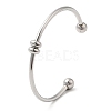 Non-Tarnish Screw End Ball 304 Stainless Steel Open Cuff Bangles LS-BJEW-G677-01P-3