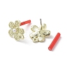 Rack Plating Golden Alloy with ABS Pearl Stud Earring Findings EJEW-B036-03G-16-2