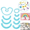 9Pcs Plastic Rainbow & Cloud Fondant Cutter Set DIY-K032-19-1