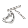 Rhodium Plated 925 Sterling Silver Toggle Clasps with Chain STER-D005-05P-2