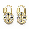 Brass Micro Pave Cubic Zirconia Screw Carabiner Lock Charm ZIRC-R110-017-NF-1