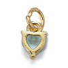 Brass Micro Pave Cubic Zirconia Charms KK-P192-08-G05-2