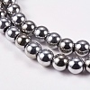 Electroplate Non-magnetic Synthetic Hematite Beads Strands X-G-J169A-6mm-02-3