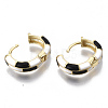 Brass Huggie Hoop Earrings EJEW-S209-06A-4