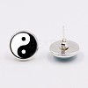Feng Shui Glass Stud Earrings EJEW-D242-04S-2