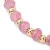 Brass & Dyed Natural Malaysia Jade Rondelle Beaded Bracelets for Women BJEW-JB13323-02-3