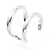 Anti-Tarnish Rhodium Plated 925 Sterling Silver Cuff Earrings EJEW-H124-11P-3