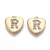 Brass Micro Pave Clear Cubic Zirconia Charms KK-N231-234R-NF-1