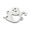 304 Stainless Steel Hollow Connector Charms STAS-P332-05P-2
