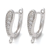 Anti-Tarnish Rhodium Plated 925 Sterling Silver Stud Earring Findings STER-NH0012-01P-1