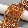 Transparent Electroplate Glass Beads Strands EGLA-A039-T6mm-B28-4