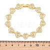 Brass Pave Cubic Zirconia Heart Tennis Bracelets for Women KK-CBA68DA-09G-01-5