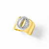 Brass Micro Pave Clear Cubic Zirconia Cuff Open Rings FS-WGA5D1D-15-1