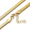 Unisex 304 Stainless Steel Herringbone Chain Necklaces NJEW-O119-01B-G-1