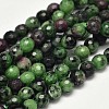 Faceted Round Natural Ruby in Zoisite Bead Strands G-F289-11-5mm-1